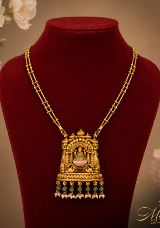 LakshmiSquareShapedDoubleLayerLongNecklace(LSSDLLN001)