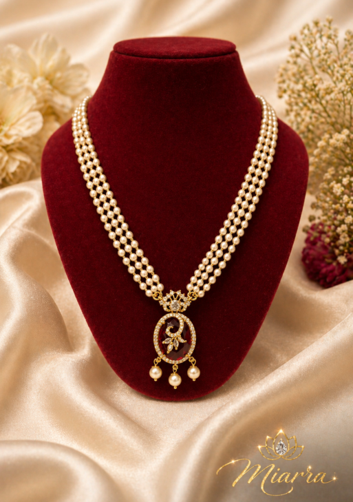 PearlLongNecklaceRedPendant (PLNRP001)