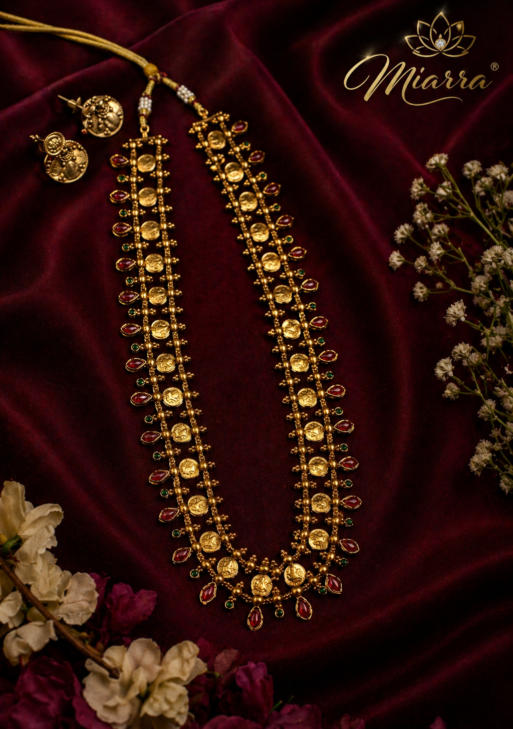 RubyGreenCoinLongNecklace (RGCLN001)