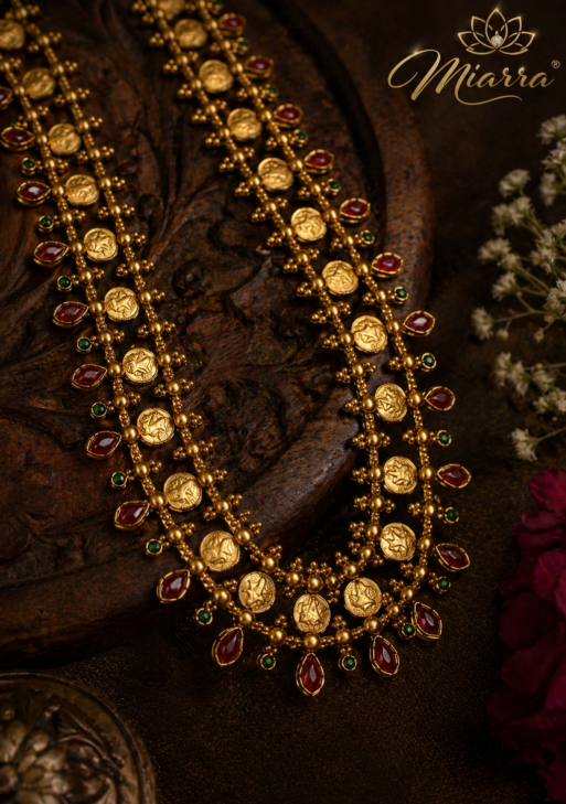 RubyGreenCoinLongNecklace (RGCLN001)